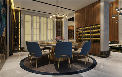 品擇金屬木飾面搭配新中式風(fēng)格別墅設(shè)計效果圖