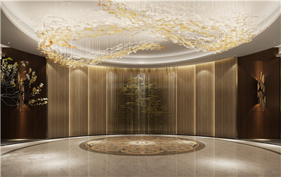 淺色胡桃木會(huì)所室內(nèi)裝飾設(shè)計(jì)