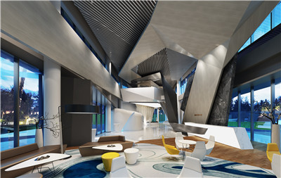 原觸感啞光白煙積木紋酒店&飯店墻體裝飾板效果圖