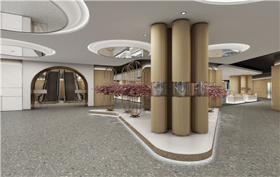 栗子木紋金屬木飾面商場裝修效果圖