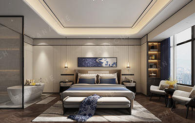 新中式家裝樣板房設(shè)計(jì)效果圖