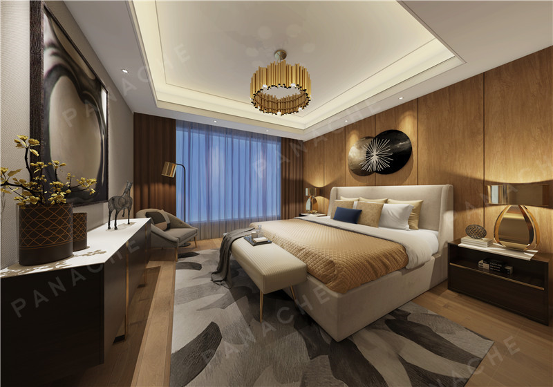 啞光鉑金古橡木紋·酒店墻面裝飾效果圖 (2)