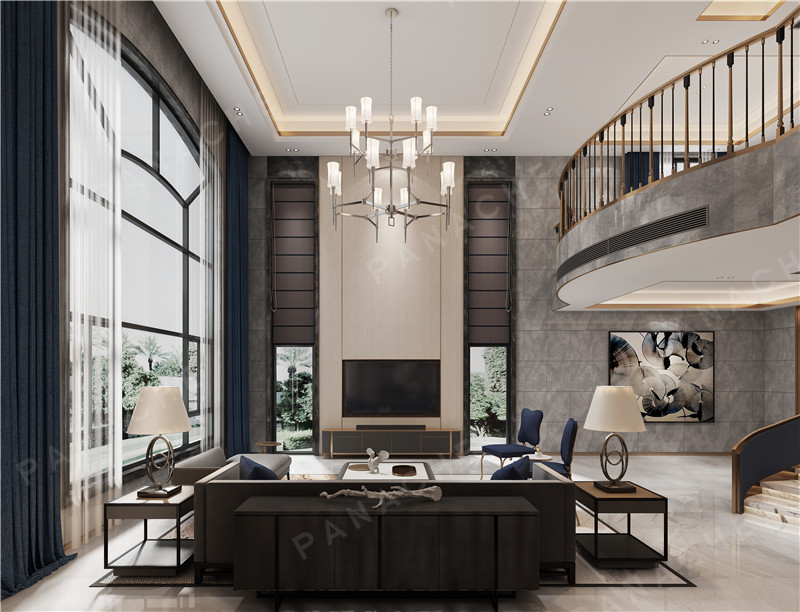 龍江別墅客廳墻面裝飾板圖片 (4)