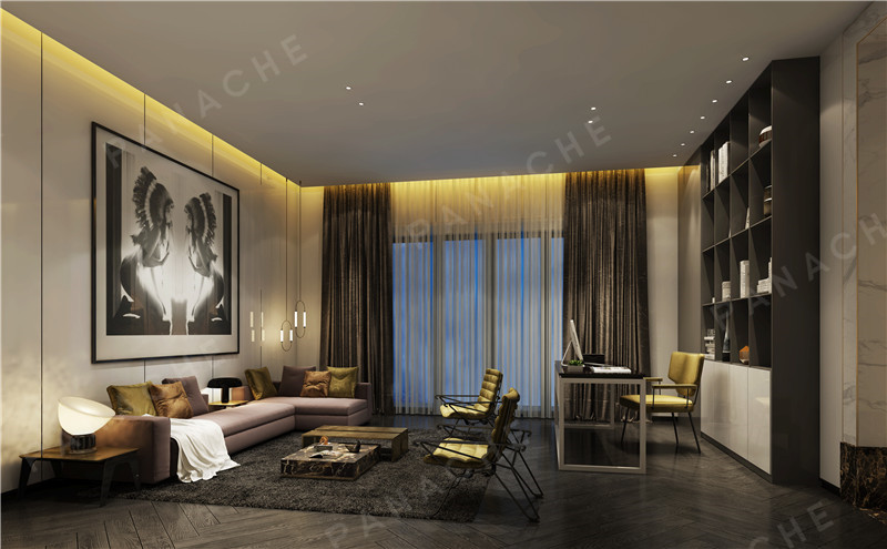 品擇金屬板搭配新中式風格別墅設計效果圖 (1)