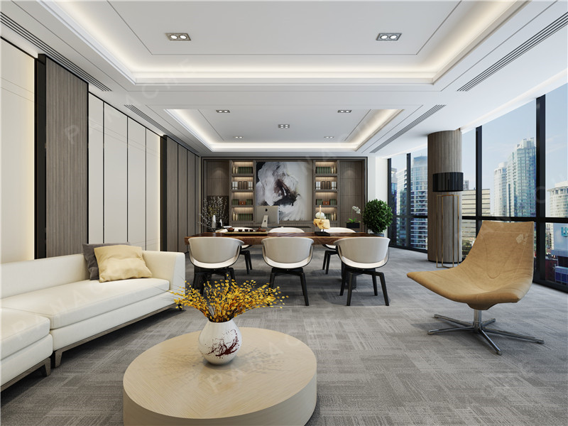 疊山·盤龍辦公室+刀紋胡桃木石紋