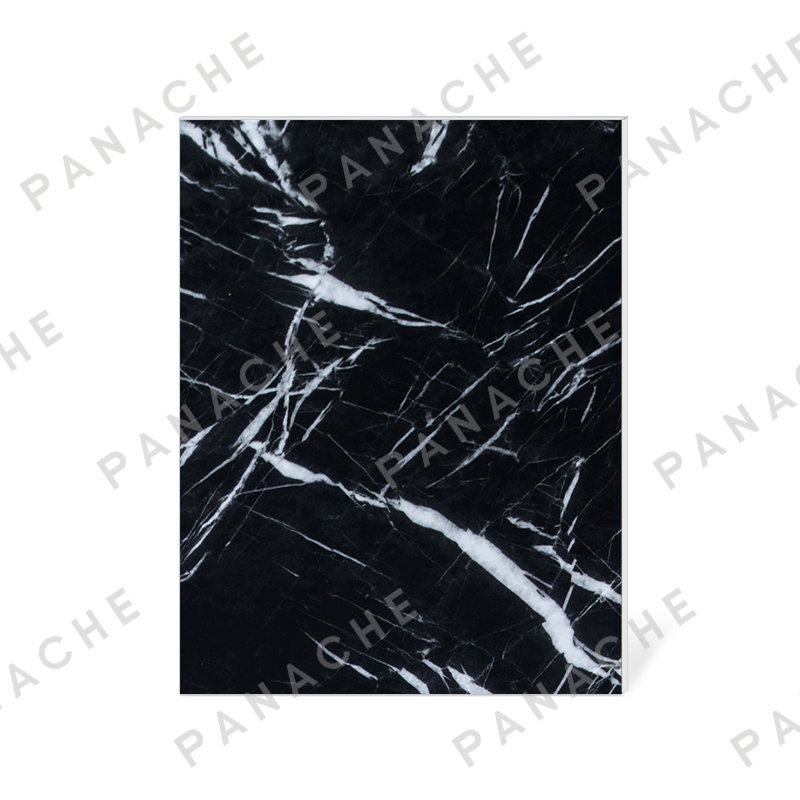 PMB0113-E 高光黑白大理石紋（偏黑）金屬木飾面板